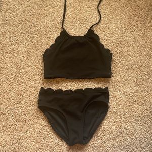 black two piece bathing suit.